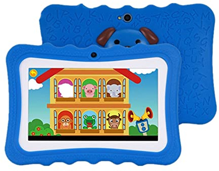 Zwbfu Tableta para niños Pantalla de visualización de 7 Pulgadas Cámara Dual Android Versión de WiFi de Cuatro núcleos Máquina de Aprendizaje Educativo temprano Regalo para niños pequeños Niños