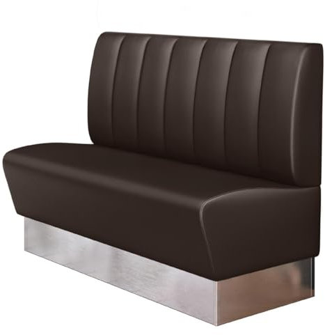 GGMMÖBEL Denver | Gastro Hochbank | B:H 120 x 133 cm | Braun | Gestreift | Kunstleder | Sitzhöhe: 78cm