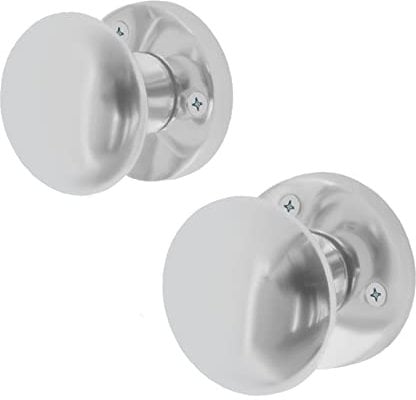 EAI Chrome Door Knobs - 1 Pair of Polished Chrome Victorian Mortice Knobs (55mm) for Internal Doors