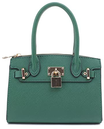 EVVE Damen Abendtasche Party Clutches Mini Satchel Geldbörse Cocktail Abschlussball Handtaschen mit Kette und Schloss, kelly green