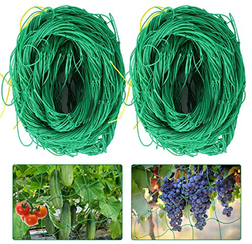 Kikhope Trellis Netting for Climbing Plants - 2 Packs 5.9ft x 16.4ft Heavy Duty Garden Trellis Netting for Cucumber, Vine, Tomato, Plants Trellis Net for Climbing Vine Plants Fruits & Vegetables