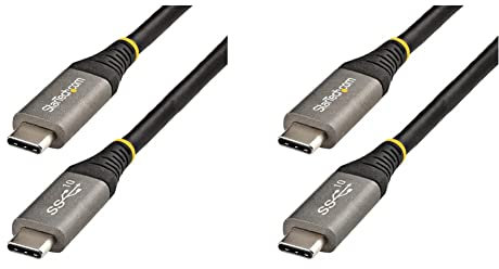 StarTech.com 3ft USB C Cable 10Gbps - USB-IF Certified USB-C Cable - USB 3.1/3.2 Gen 2 Type-C Cable & 20 USB C Cable 10Gbps - USB 3.1/3.2 Gen 2 Type-C Cable