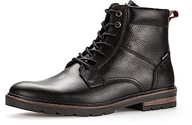 Pius Gabor Herren Boots,Schnürschuhe,Gore TEX,Latex Wechselfußbett,Reißverschluss,WARM Gefüttert,Komfortschuhe,schnürer,Black,42 EU / 8 UK