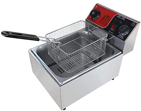 ANIFM Friggitrice elettrica Professionale Professionale, friggitrice da banco in Acciaio Inox con Controllo della Temperatura e cestello Comfortable Anniversary