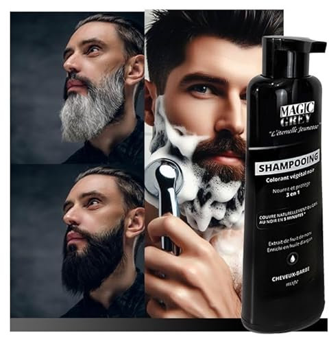 Champú colorante negro, champú negro, champú tinte instantáneo, coloración de cabello blanco, barba gris en cuestión de minutos, teñido natural y duradero, champú para hombre y mujer