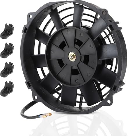 Ventilador Eléctrico Universal, 8in 10 Palas 12V 80W 12.7A 2250RPM Negro ABS Ventilador de Aire Acondicionado de Coche Accesorios de Automoción para Radiador Auto Refrigeración Aire Acondicionado