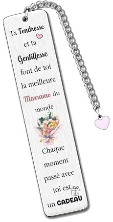Marraine Marque-Pages Fête Des MèRes Cadeaux Fleur Meilleure Marraine Filleul Amour Pour Toujours Noël Anniversaire Merci Retraite Apprécier Souvenirs Action de Grâce Femmes Livre Accessoire