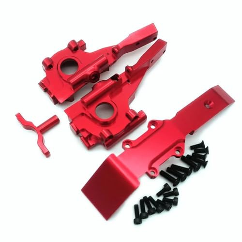 Aluminium Frontschott Getriebe und Unterfahrschutz Rot für Traxxas 1/16 Mini E-Revo Slash Summit 7030X 7043 7037