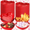 Hushee 50 Pack Valentine's Day 6 Inch Heart Shaped Sauce Dish Red Mini Seasoning Dishes Small Plastic Heart Shaped Bowl Snack Plate Appetizer Plates Sushi Dipping Bowl for Wedding Birthday Party
