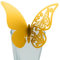 zalati Butterfly Place Cards 50pcs Wine Champagne Glass Hollow Out Paper Card for Wedding Party Decoration - Gold