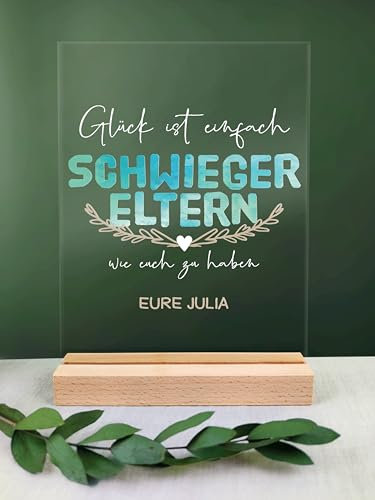 Schwiegereltern Geschenk personalisiert - Acryl Geschenk - Geburtstagsgeschenk Schwiegereltern, Beste Schwiegereltern, Schwiegereltern Geschenk, Geschenk Schwiegereltern, Geschenke Für Schwiegereltern