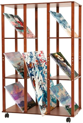 VISWIN Étagère Pliante en Bois pour Grandes Impressions - Parfait pour l'affichage de Toile, Art, Impressions, Panneaux, Affiches, galerie d'art Montre, Rack de Stockage