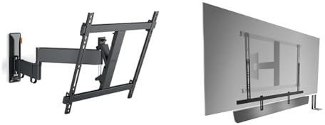 Vogel's Comfort TVM 3445 Schwenkbare TV-Wandhalterung für 32-65 Zoll Fernseher & Sound 3550 Universelle Soundbar Halterung | Auch geeignet für Bose Soundbar 500/700