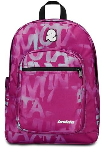 Invicta Zaino Scuola Jelek Fantasy, Fucsia, Doppio Scomparto Super Capiente Con Tasca Porta PC o Tablet, Tasca Porta Borraccia e Organizer, Zaino Medie Superiori e Viaggio, Ragazza
