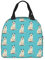 Toiyugd Bonita lonchera de gatito blanco para mujeres y hombres, lonchera aislada para adultos, bolsas de almuerzo reutilizables con cremalleras de bolsillo para el trabajo, picnic, escuela o viajes