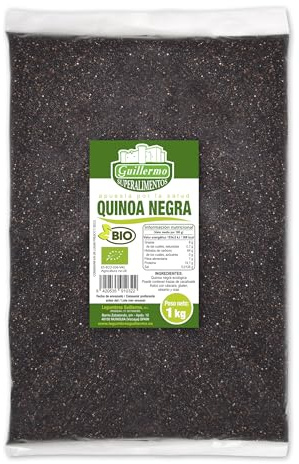 Guillermo | Quinoa negra BIO - Bolsa 1 kg. | 100% ecológica | Contiene litio, que ayuda a regular el estrés | Propiedades antioxidantes que reducen las inflamaciones del estómago