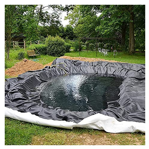 Strapazierfähige 1 mm wasserdichte Teichfolie für Garten, Landschaft, Dach, Begrünung, Wasser, Gartenbrunnen, langlebiges HDPE-Material (schwarz, 1 x 2 m)