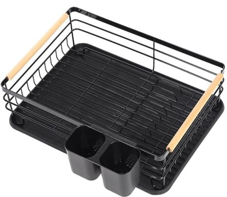 BEBEMOKO Escurridor de platos expandible para encimera de cocina, organizador multifuncional con secado instantáneo y diseño de ahorro de espacio, ideal para cuencos y utensilios