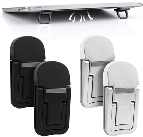 XUZOPIM 4 Piezas Mini Soporte Para Portátil Elevador De Teclado Portátil Para Escritorio Soporte Plegable E Invisible Para Ordenador Portátil Elevador Autoadhesivo Para Todos Los Portátiles