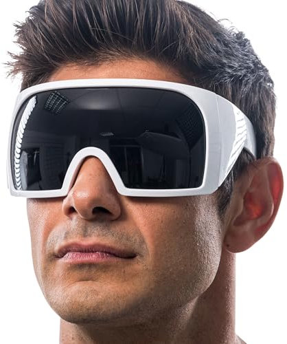 Chaks – Futuristische Brille für Herren und Damen mit getönten Gläsern, Accessoire für Festival, Karneval und Party