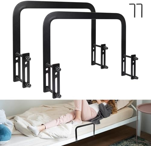 OJTOJT Matratzen Halterung, Matratzenbügel, Matratzenhalter gegen Verrutschen, Hochbelastbar, Anti-Kratz Oberfläche, Ideal für Tatami, Schwebebetten & Massivholzbetten (2, Schwarz)
