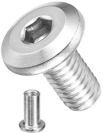 METALLIXITY Boulon de Connexion (M6-1x12mm) 20Pcs Plaqué Nickel, Boulons de Connexion M6 Vis Écrous Barillet Vis de Fixation, pour Chaise Armoire Lit, Argent