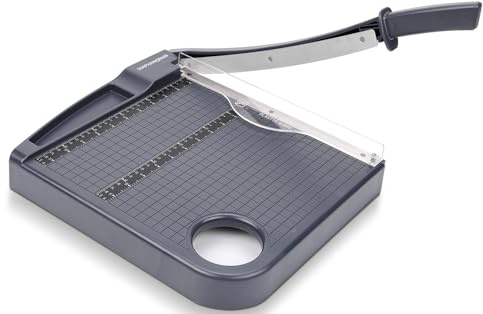 Paper Cutter Trimmer for Office&Crafts, 12 Cut Length Paper Slicer Accurate Upgrade Portable Panel Design.Safety Guard, and Blade Lock,16-Sheet, Perfect for Cardstock/Cardboard/Laminating Sheet