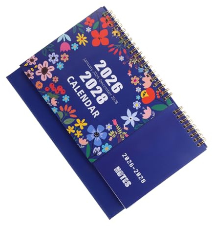 Lurrose Desk English Calendar with Thick Paper Spiral Bound Monthly Planner for Home Office School Language Learning Integration Family Appointment Organizer Enhanced Task Management