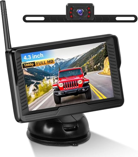 Zomolither Wireless Digitales drahtloses Rückfahrkamera Kit mit 4,3 IPS-Bildschirm Nachtsicht IP69 wasserdichte Rückfahrkamera mit Weitwinkel für Vans, Trucks, Camping Cars, RVs