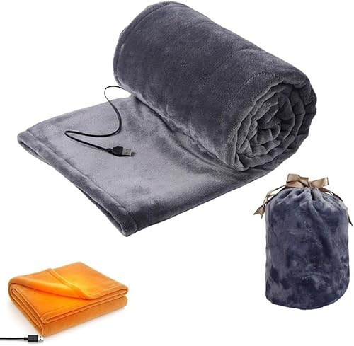 Cordless Electric Heated Blanket, USB Rechargeable Heated Blanket Portable Electric Throw, Shawl Wrap for Home, Office, Car, Camping, Travel, Soft Warming Throw Blankets