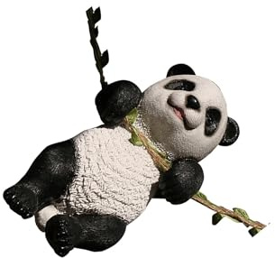CLSSLVVBN Lebensechte Panda Skulptur, niedliche und skurrile Ergänzung zur Gartenskulptur, Dekoration für den Außenbereich, Gartenstatue, Naive Panda Statue aus Kunstharz für den Außenbereich