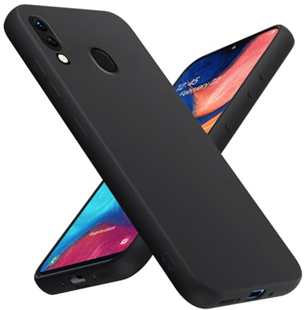 Olgary Coque pour Samsung Galaxy A20e,Housse de téléphone Protection Complète du Corps au Toucher Soyeux,Mince Souple en Silicone TPU Anti-Rayures Antichoc Case pour Samsung A20e 5.8,Noir
