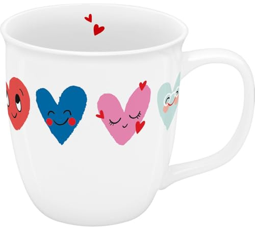 Sheepworld Tasse mit Motiv Herzen | kleiner Becher aus Porzellan, 32 cl, Höhe 9 cm, Durchmesser 8,5 cm | Geschenktasse, Valentinstag, Geburtstag | 74865