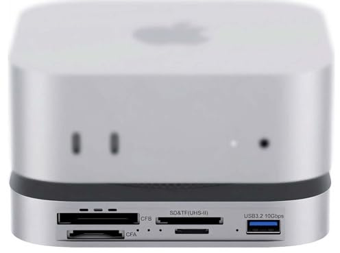 80Gbps Docking Station for Mac mini M4 & M4 Pro, USB4 2.0 Dock with NVMe Slot (7000MB/s), CFexpress Type A/B Card Reader, UHS-II SD/microSD, Dual PWM Cooling Fans, Compatible with Thunderbolt 5/4