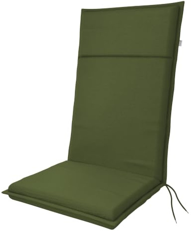 Doppler Hochlehner-Auflage Life, Gartenstuhl-Auflage 119 x 48 x 4 cm | Sitzauflage Gartenstuhl mit hoher Lehne, 100% Polyester, hoher Ausbleichschutz, inkl. Rückhalteband, Made in Europe