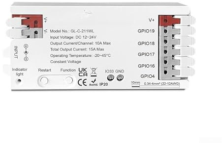 für pwm LED Strip Dimmer Controller für WiFi für wled für esp32 APP Betrieb DC12-24V 15A für RGBCCT RGB Beleuchtung