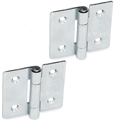 Ganter Normelemente | Blechscharniere - GN 136-ST-30-30-C | Stahl verzinkt, blau passiviert | Stift Edelstahl | 2 Stück
