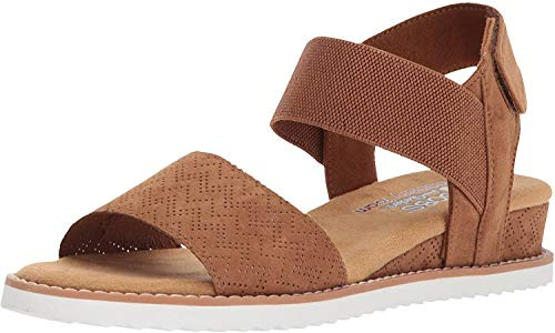 Skechers Women's Desert Kiss Flat Sandals Brown Size: 7 UK