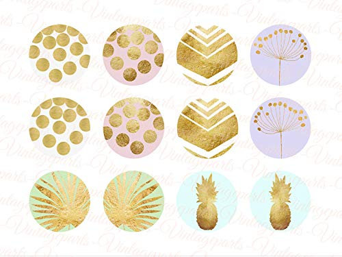 Motivbogen Goldregen für 25mm Cabochons von Vintageparts zum Schmuck selber Machen