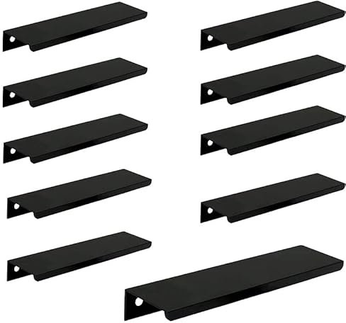 MARGUERAS 10pcs noir Poignée d’Armoire de Cuisine Meuble Tiroir (128MM, noir)