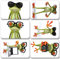 Merchandise for Fans Lustiger 3D Frosch - 6 rechteckige Kühlschrankmagnete 7X 4,5 cm - 06 für Memoboard Pinnwand Magnettafel Whiteboard