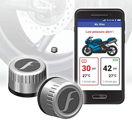 FOBO Bike 2 tire Pressure Monitoring System (Silver) – External Monitor, Bike tire, Temperature Sensor, Wireless, for Smart Bike, Motorcycle, ebike & Bicycle