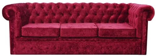 Casa Padrino Luxus Chesterfield Samt Sofa 235 x 93 x H. 84 cm Chesterfield Möbel, Farbe:Pink