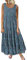 OverDose Soldes Robe Longue Femme Grande Taille Vintage Bohème Chic, Robe Rétro Plisée en Lin Enceinte sans Manches Imprimée Floral Robes de Plage Taille M-5XL