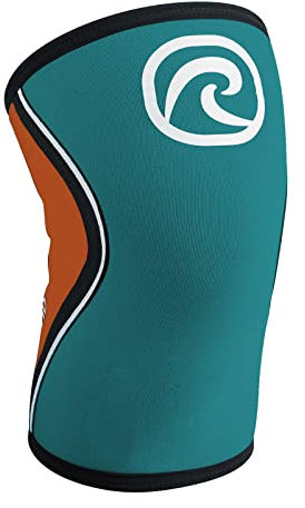Rehband RX Rodillera 5mm Verde Azulado/Naranja - Verde Azulado, XS