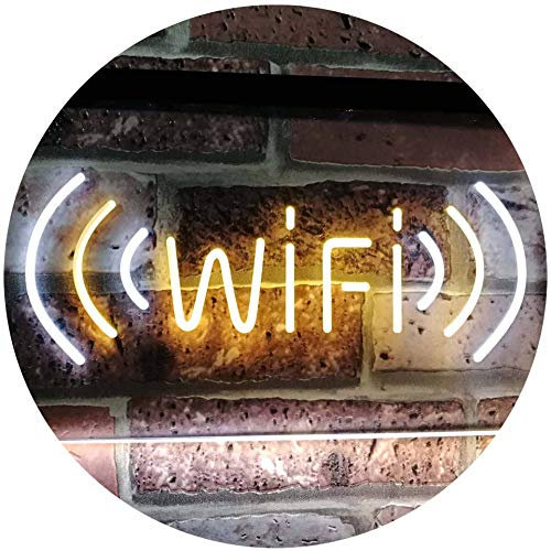 Wi-Fi Display Coffee Shop Dual Color LED Barlicht Neonlicht Lichtwerbung Neon Sign Weiß & Gelb 600 x 400mm st6s64-j2666-wy