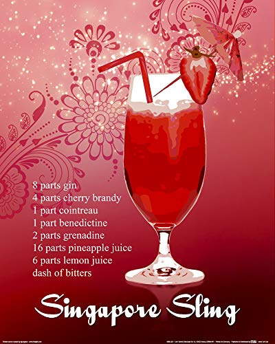 1art1 Cocktails Poster Singapore Sling Kunstdruck Bild 50x40 cm
