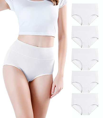 wirarpa Damen Unterhosen Baumwolle Slips Damen Unterwäsche Hohe Taille Taillenslip Weich Frauen 5er Pack