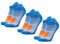 DANISH ENDURANCE Kurze Laufsocken, Atmungsaktive Sommer Sportsocken, Unisex, für Damen und Herren, 3 Paar, 3x Blau/Orange, 35-38
