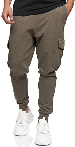 Indicode Herren Bendner Cargo Jogginghose | Trainingshose Jogger Freizeithose für Männer Army Mix, S
